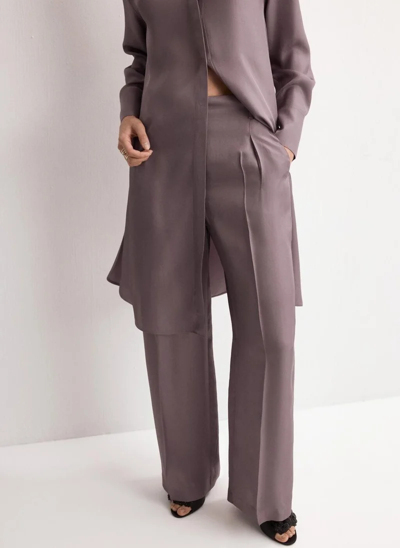 مانجو Straight mid-rise trousers